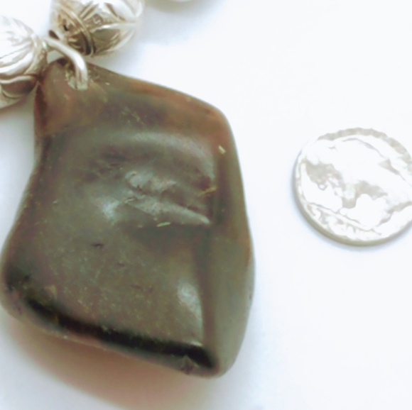 VNTG OLD PAWN AMBER & STERLING NECKLACE - Picture 3 of 8